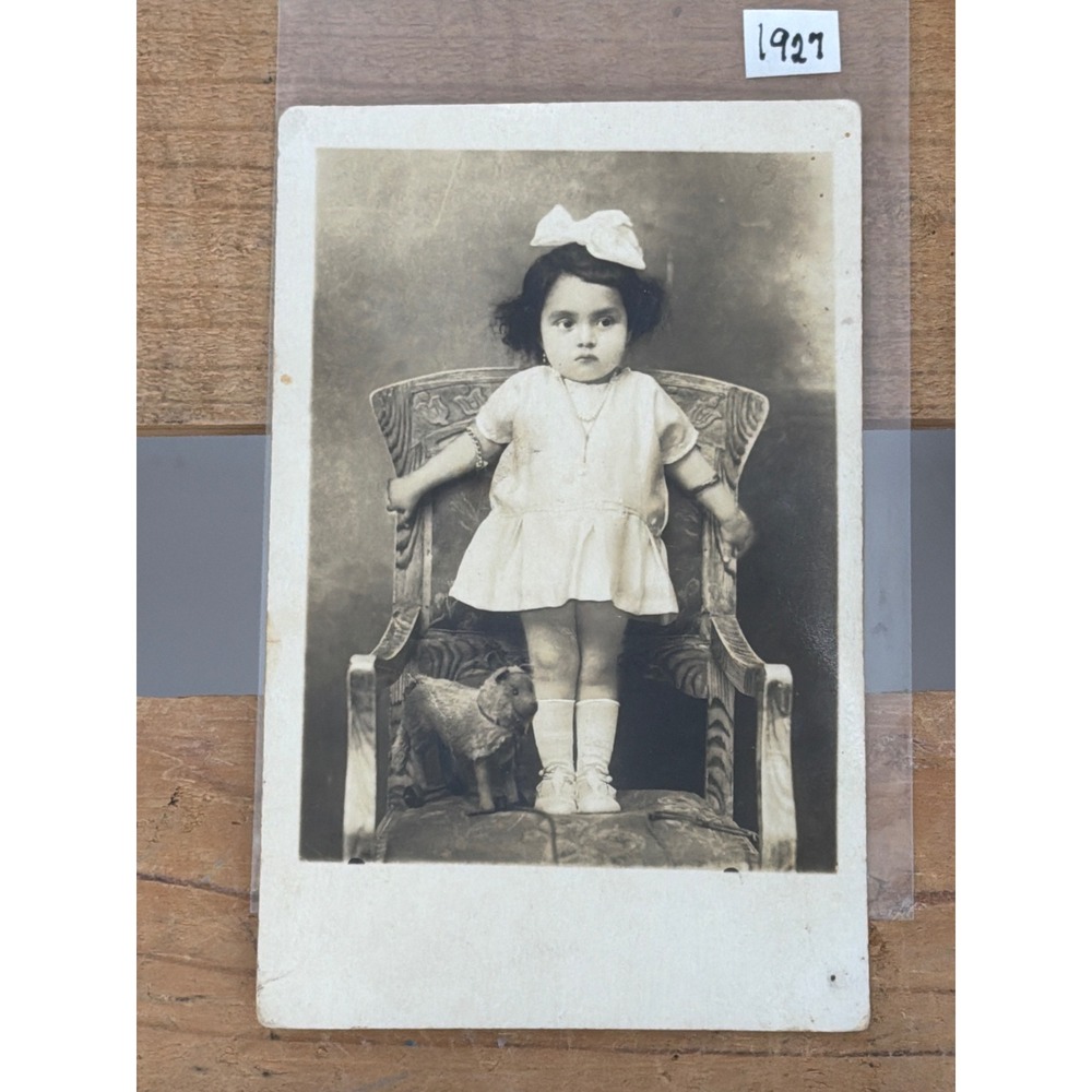 Antique 1927 Real Photo Postcard‎ Little Girl Dorita Morgan Lima Peru Portrait